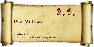 Utz Vilmos névjegykártya